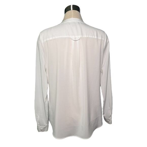 Covington Essentials White Sheer Button-Down Blouse Size Medium - Picture 2 of 4